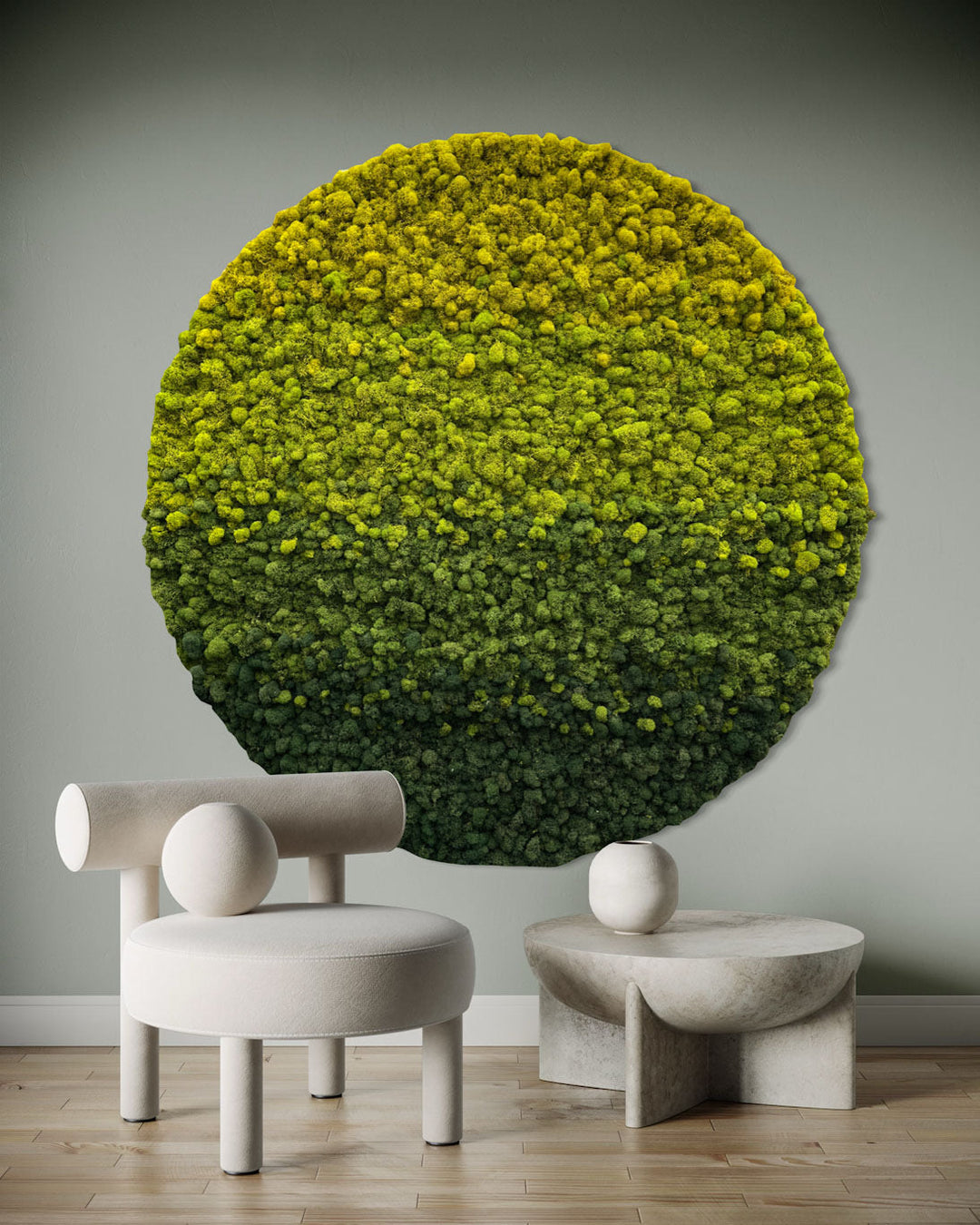 Ombre Circular Hanging Moss Wall Art - MossFusion