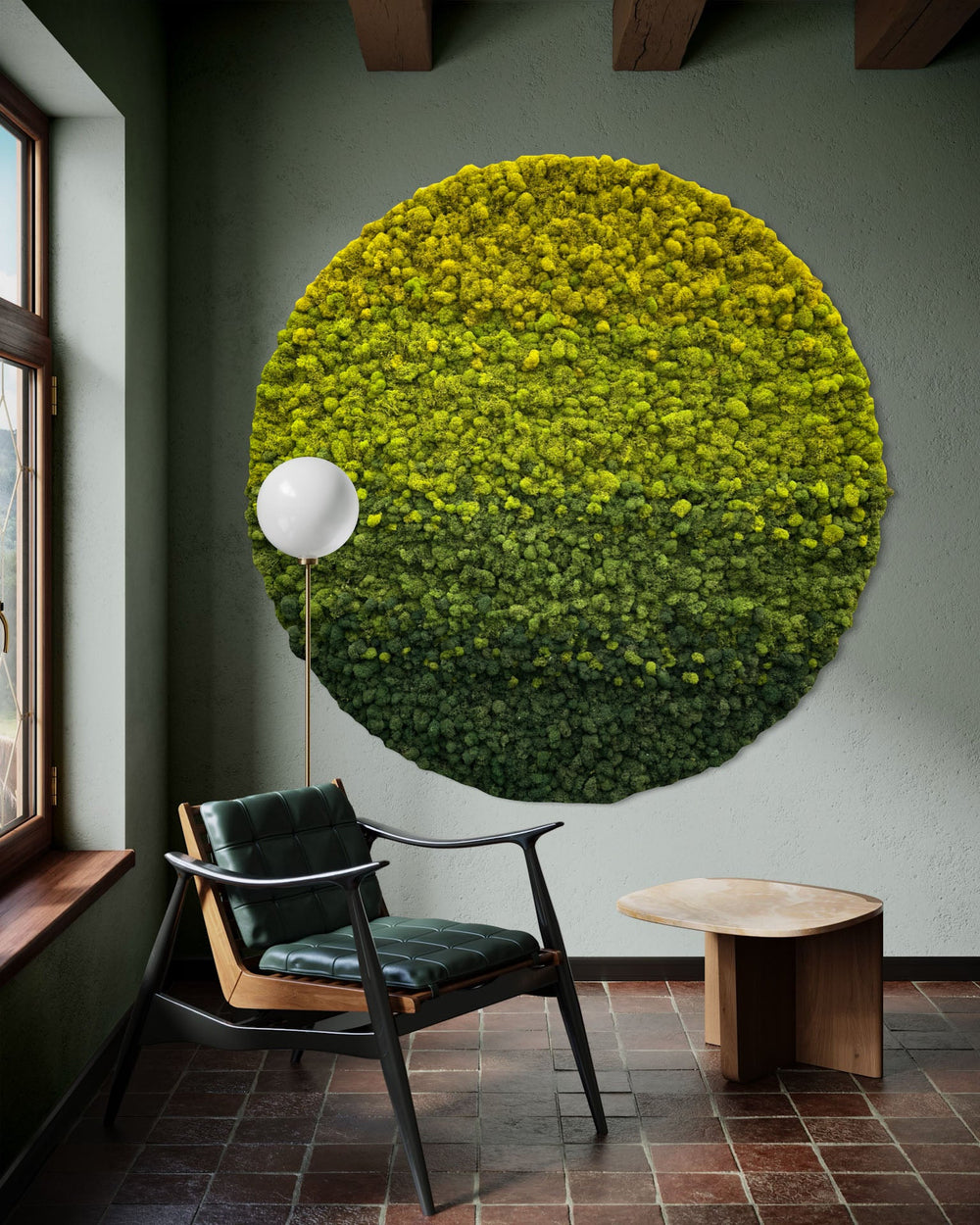 Ombre Circular Hanging Moss Wall Art - MossFusion