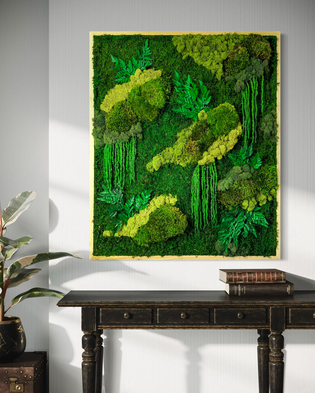 Moss Wall Art with Amaranthus