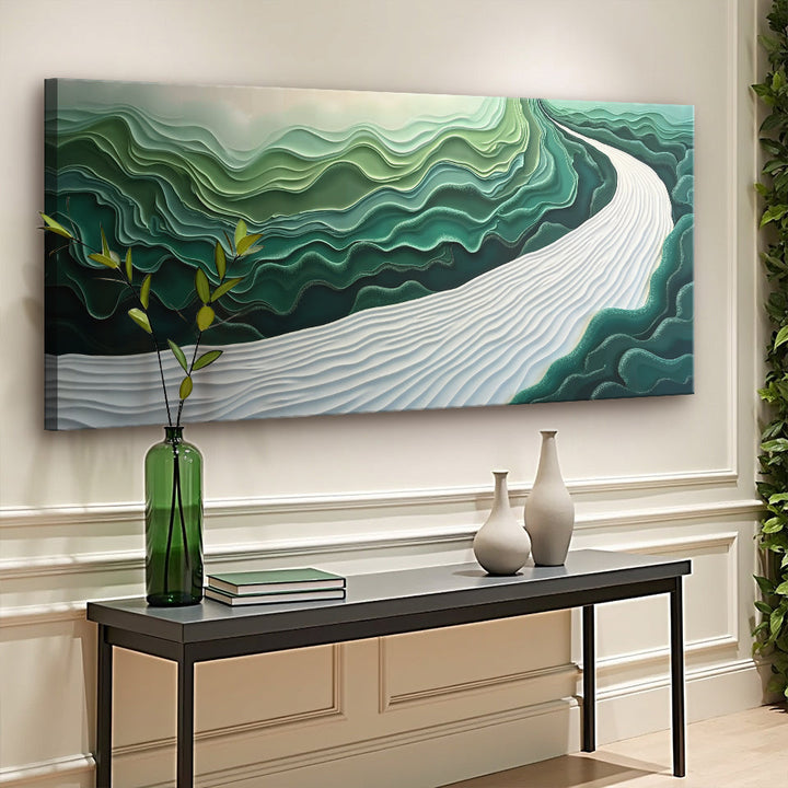 Green Rivers Abstract Wall Art III