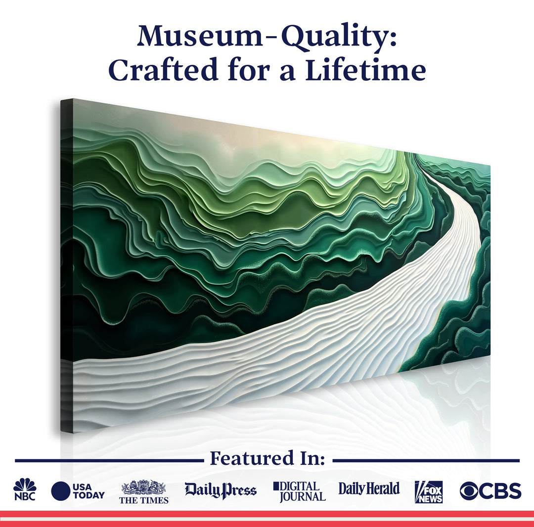 Green Rivers Abstract Wall Art III