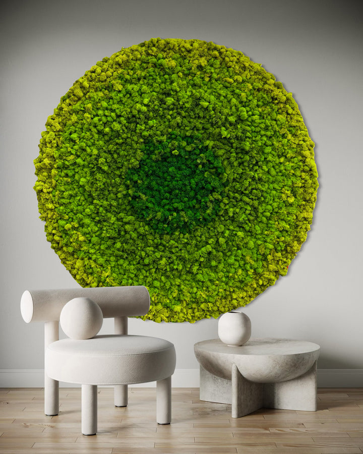 Radial Ombre Circular Moss Wall Art