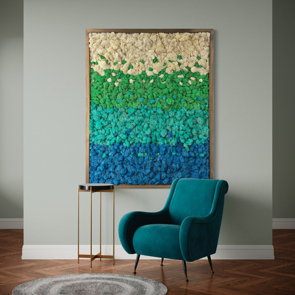 Marine Gradient Preserved Moss Art - MossFusion