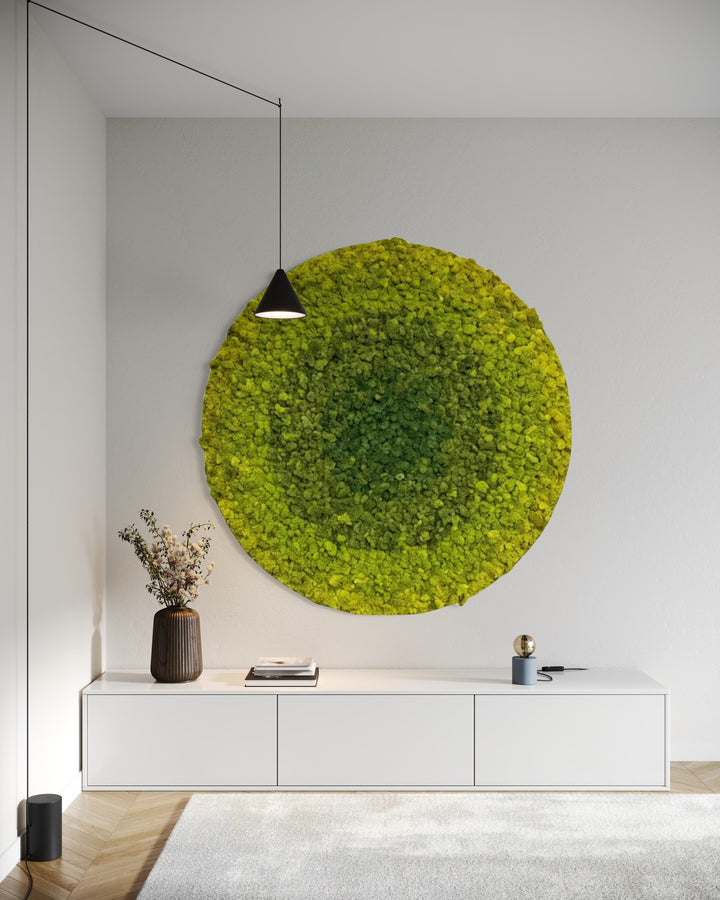 Radial Ombre Circular Moss Wall Art - 47"
