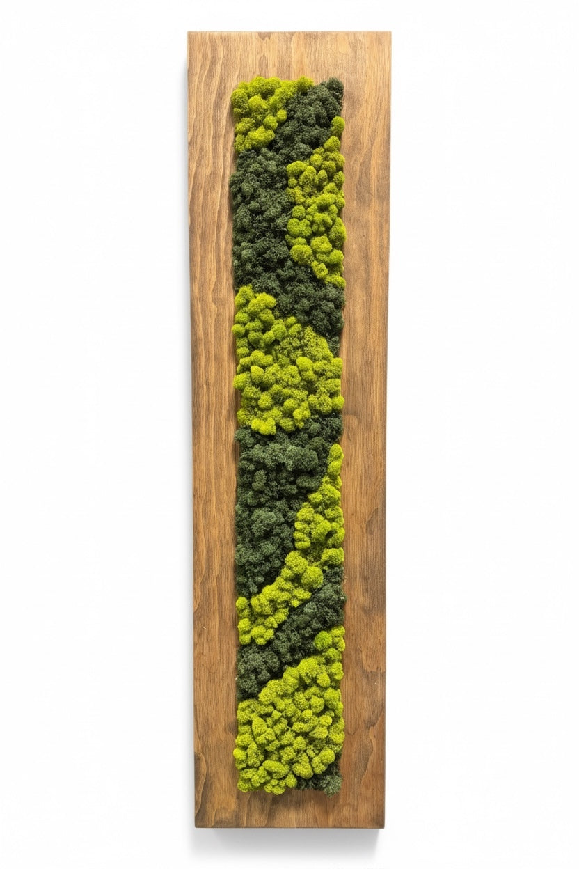 12"x48" Finished Wood Moss Wall Decor