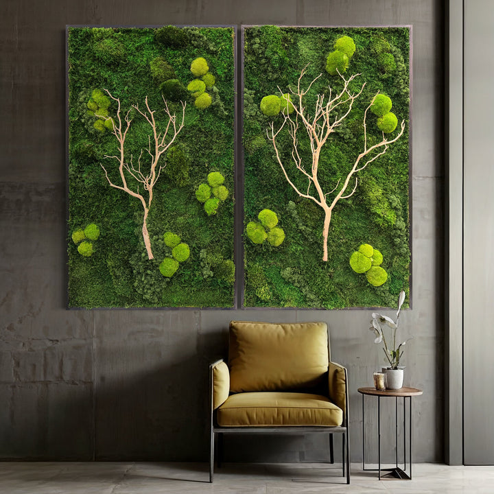 Preserved Pincushion Moss Wall Art