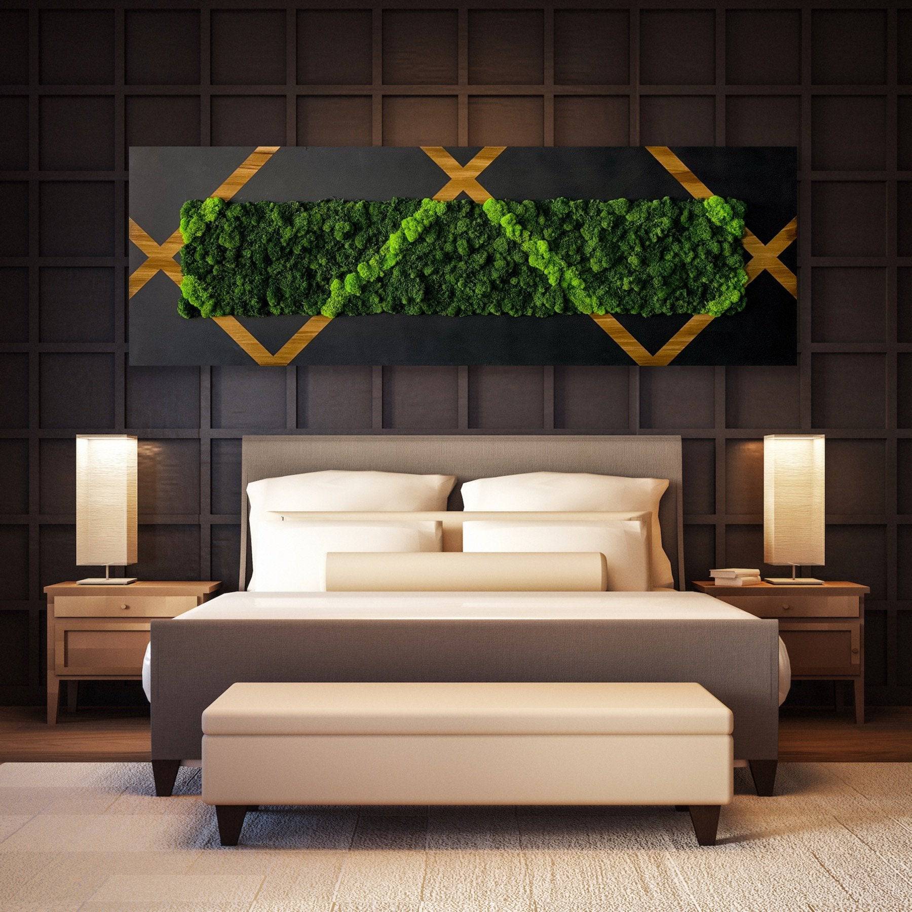 Crisscross Painted Moss Wall Decor - MossFusion