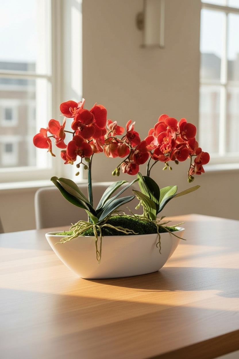 Orchid Centerpiece in Boat Bowl