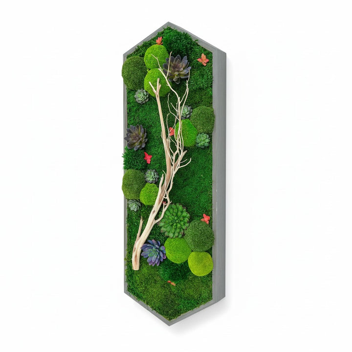 Cushion Extended Hexagon Moss Art