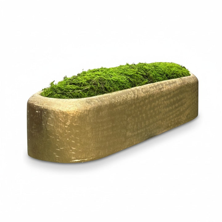 Golden Centerpiece with Preserved Moss