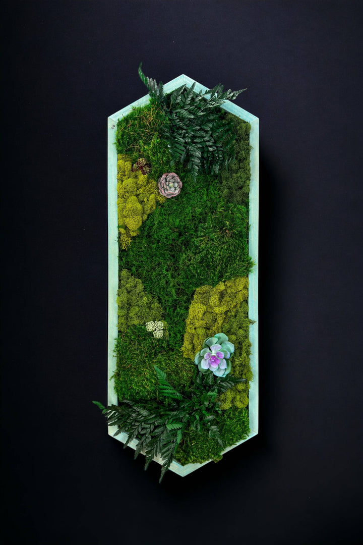 Floral Extended Hexagon Moss Art - MossFusion